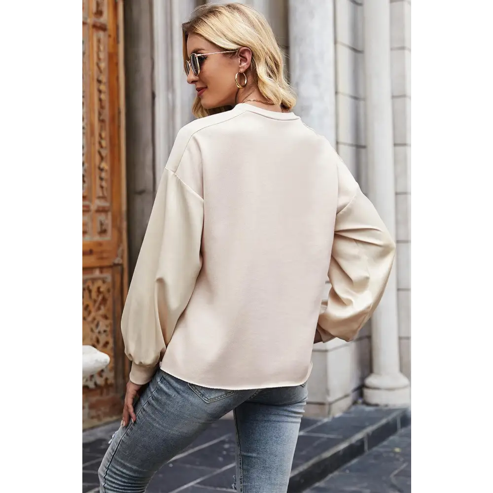 Round Neck Dropped Shoulder Sweatshirt