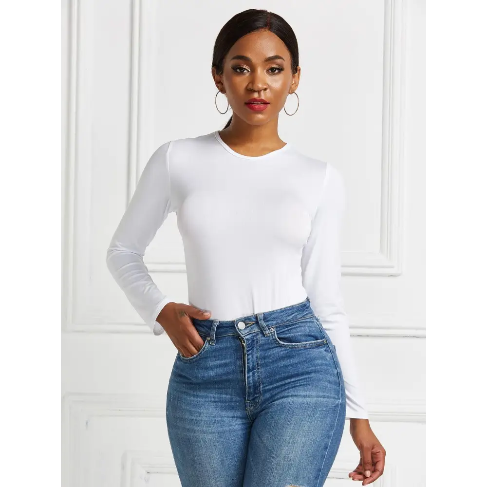 Round Neck Long Sleeve Bodysuit