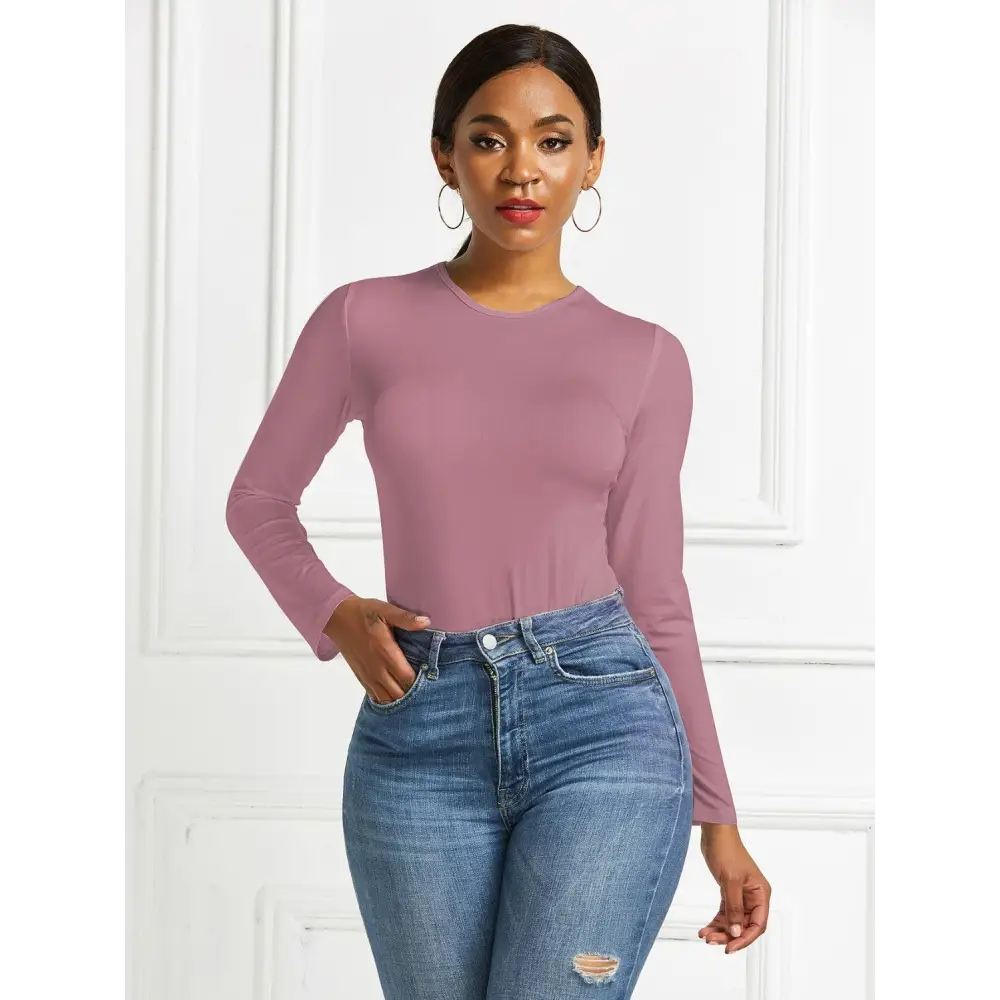 Romantic Round Neck Long Sleeve Bodysuit with Original Tags