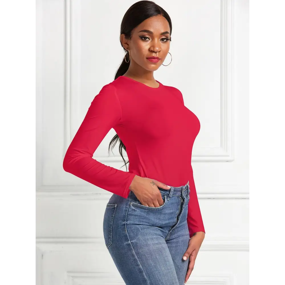 Round Neck Long Sleeve Bodysuit