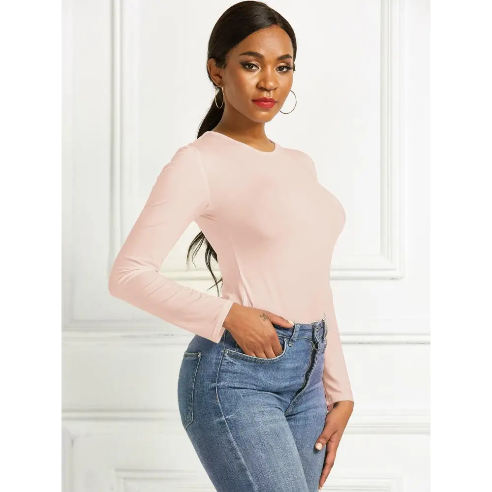 Round Neck Long Sleeve Bodysuit