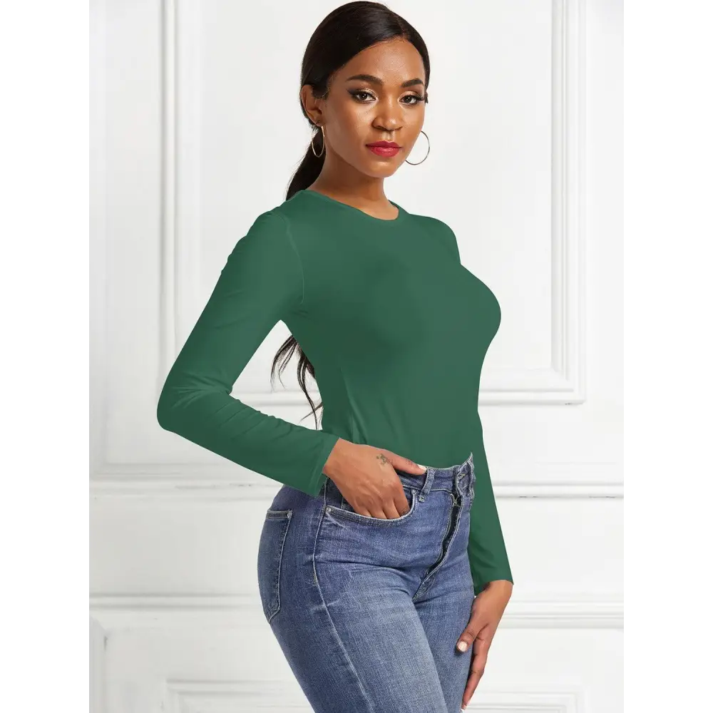 Romantic Round Neck Long Sleeve Bodysuit with Original Tags