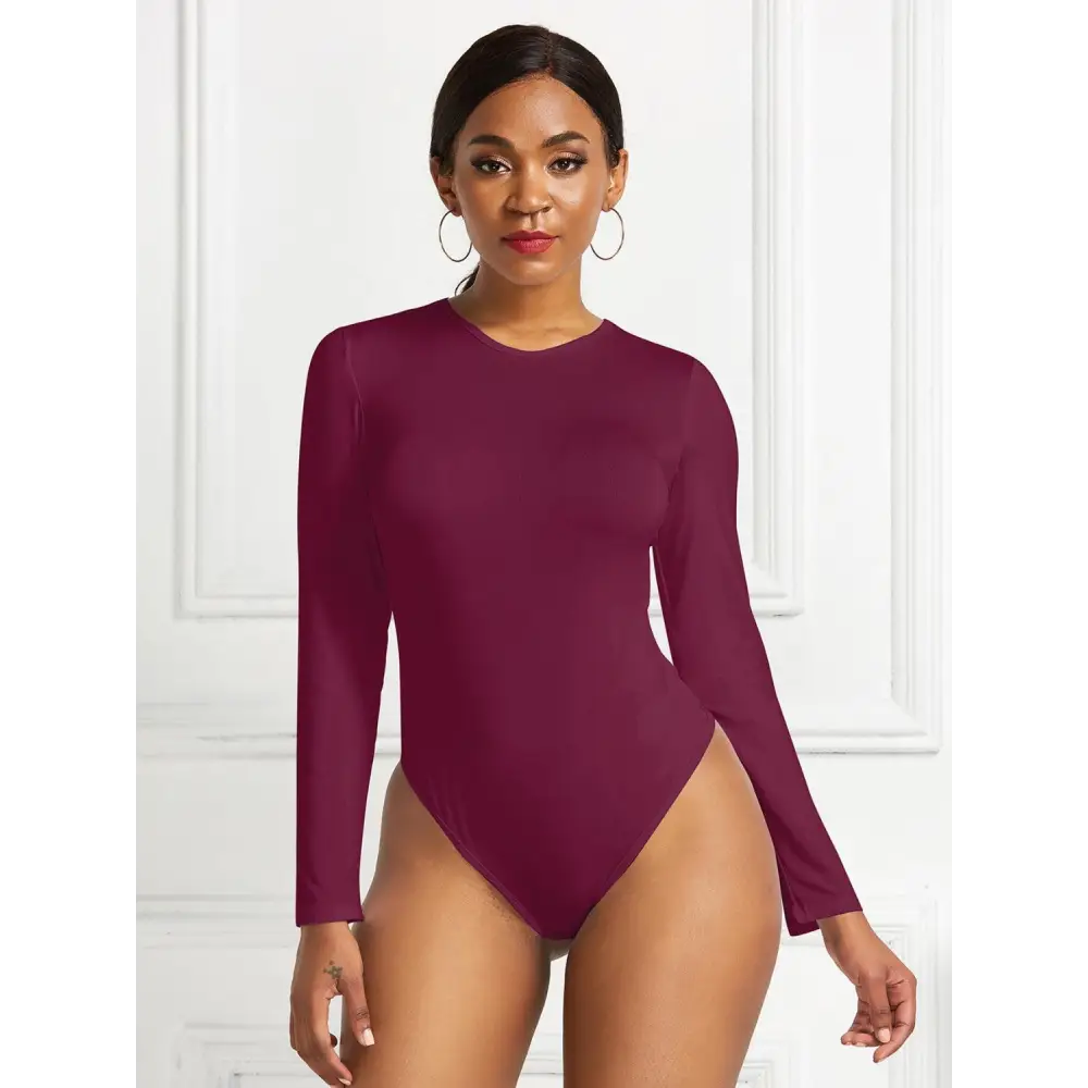 Romantic Round Neck Long Sleeve Bodysuit with Original Tags