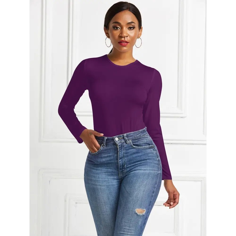 Romantic Round Neck Long Sleeve Bodysuit with Original Tags