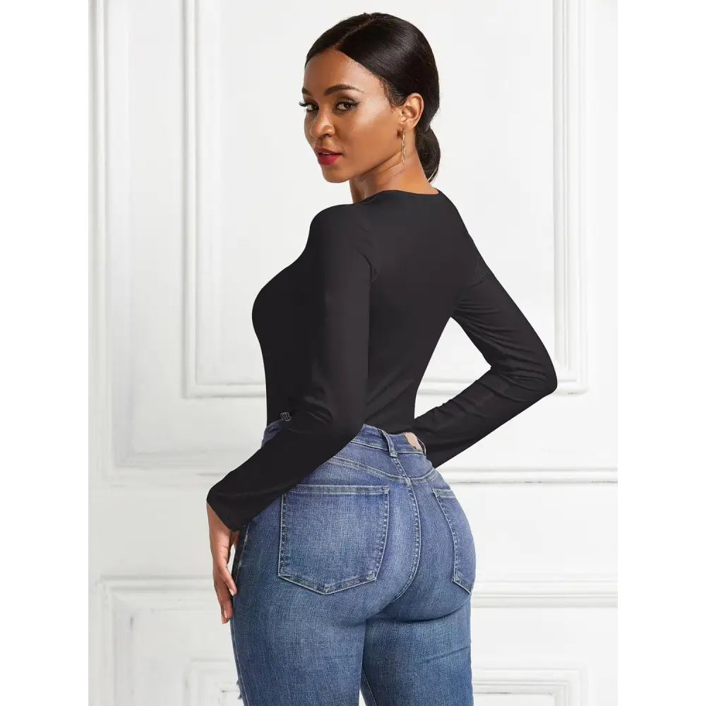 Round Neck Long Sleeve Bodysuit