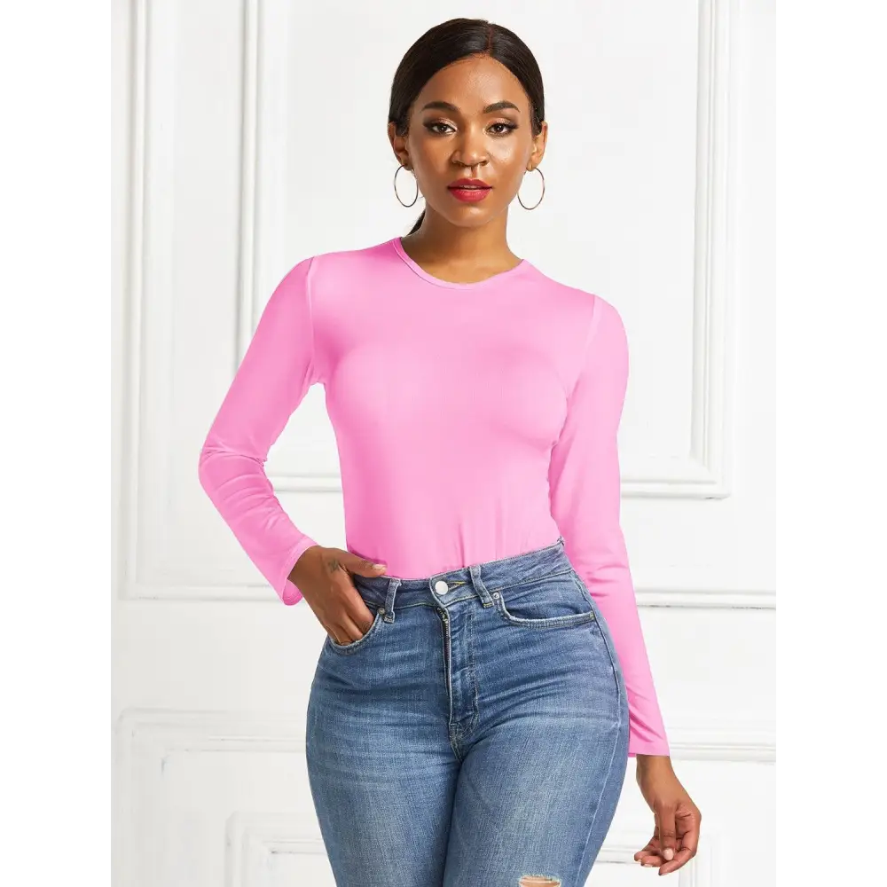 Round Neck Long Sleeve Bodysuit