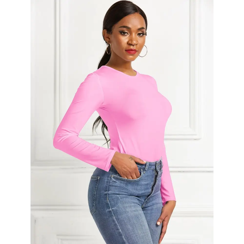 Round Neck Long Sleeve Bodysuit