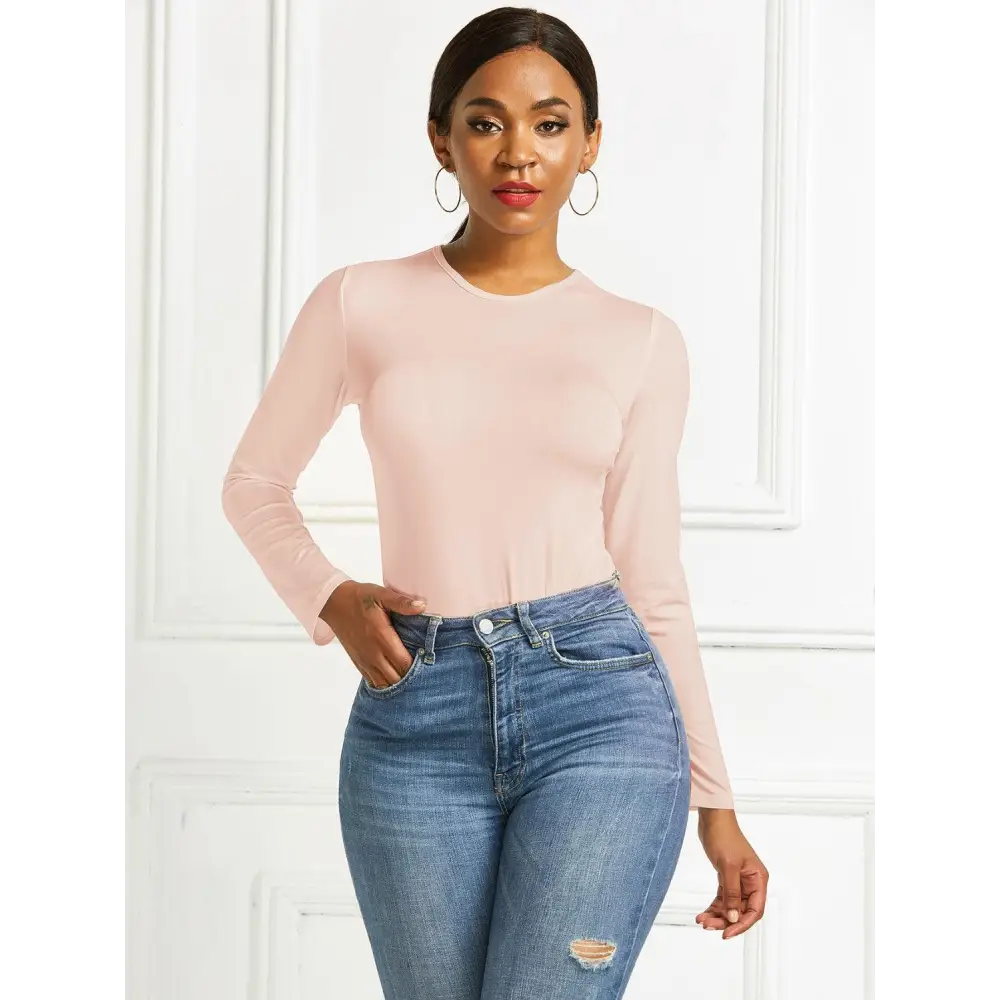 Round Neck Long Sleeve Bodysuit