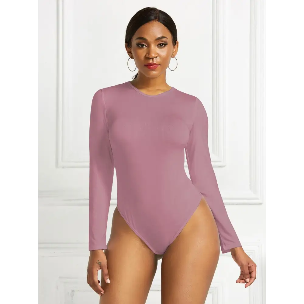 Romantic Round Neck Long Sleeve Bodysuit with Original Tags