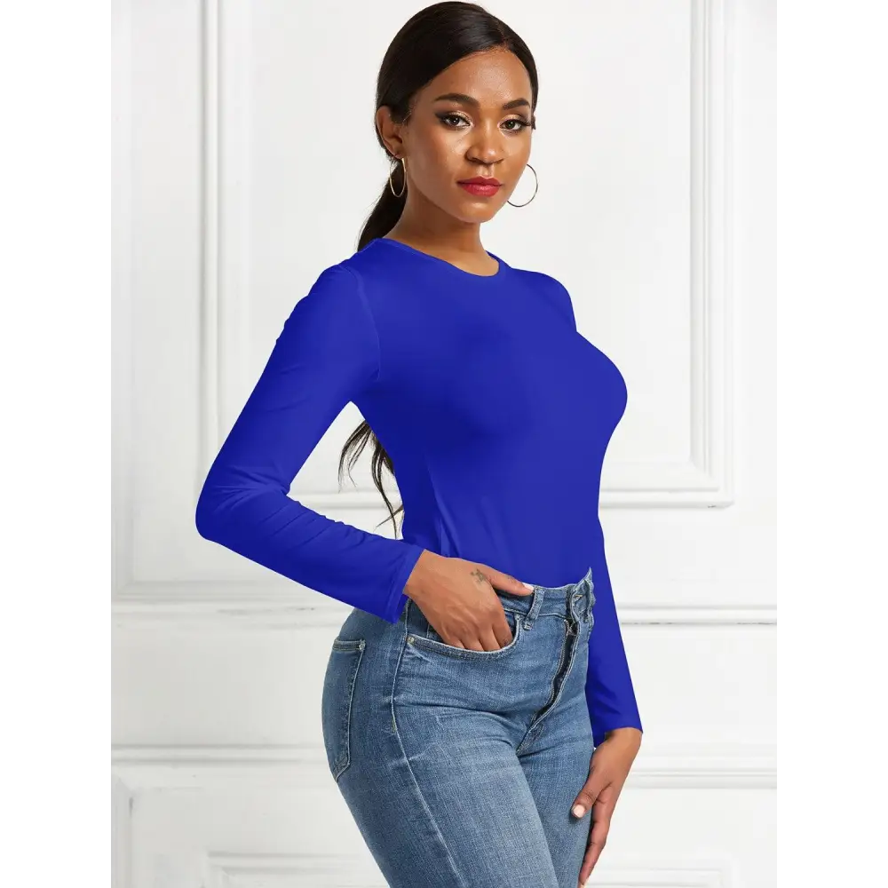 Round Neck Long Sleeve Bodysuit