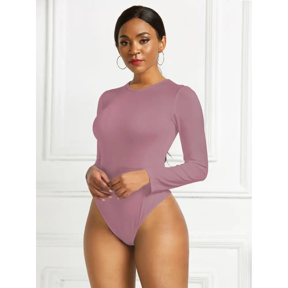 Romantic Round Neck Long Sleeve Bodysuit with Original Tags