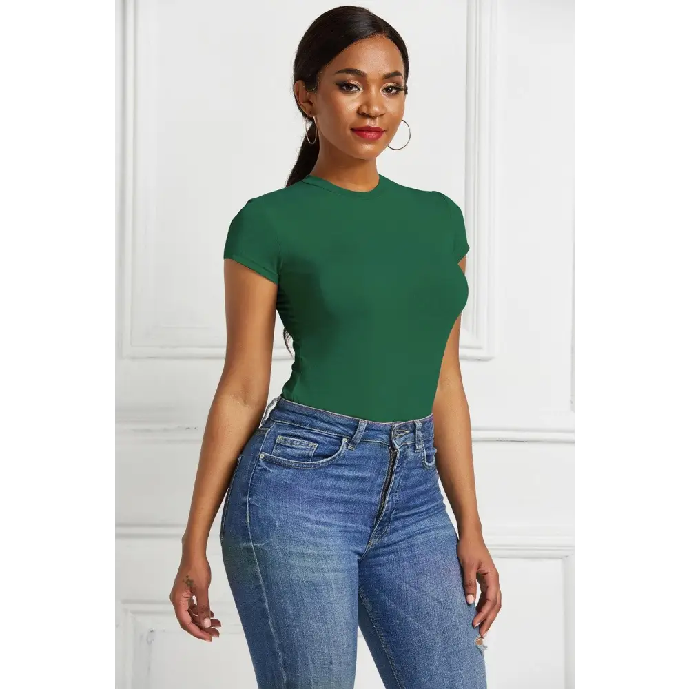 Round Neck Short Sleeve Bodysuit