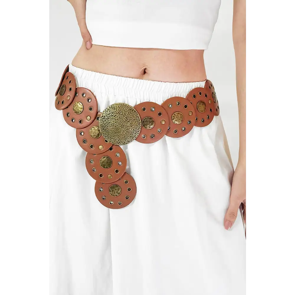 Round Shape PU Leather Belt