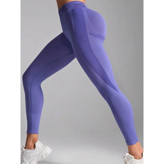 Ruched High Waist Active Leggings - Blue Purple / S - CynthiaMonica CM