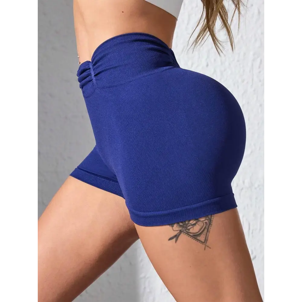 Ruched High Waist Active Shorts