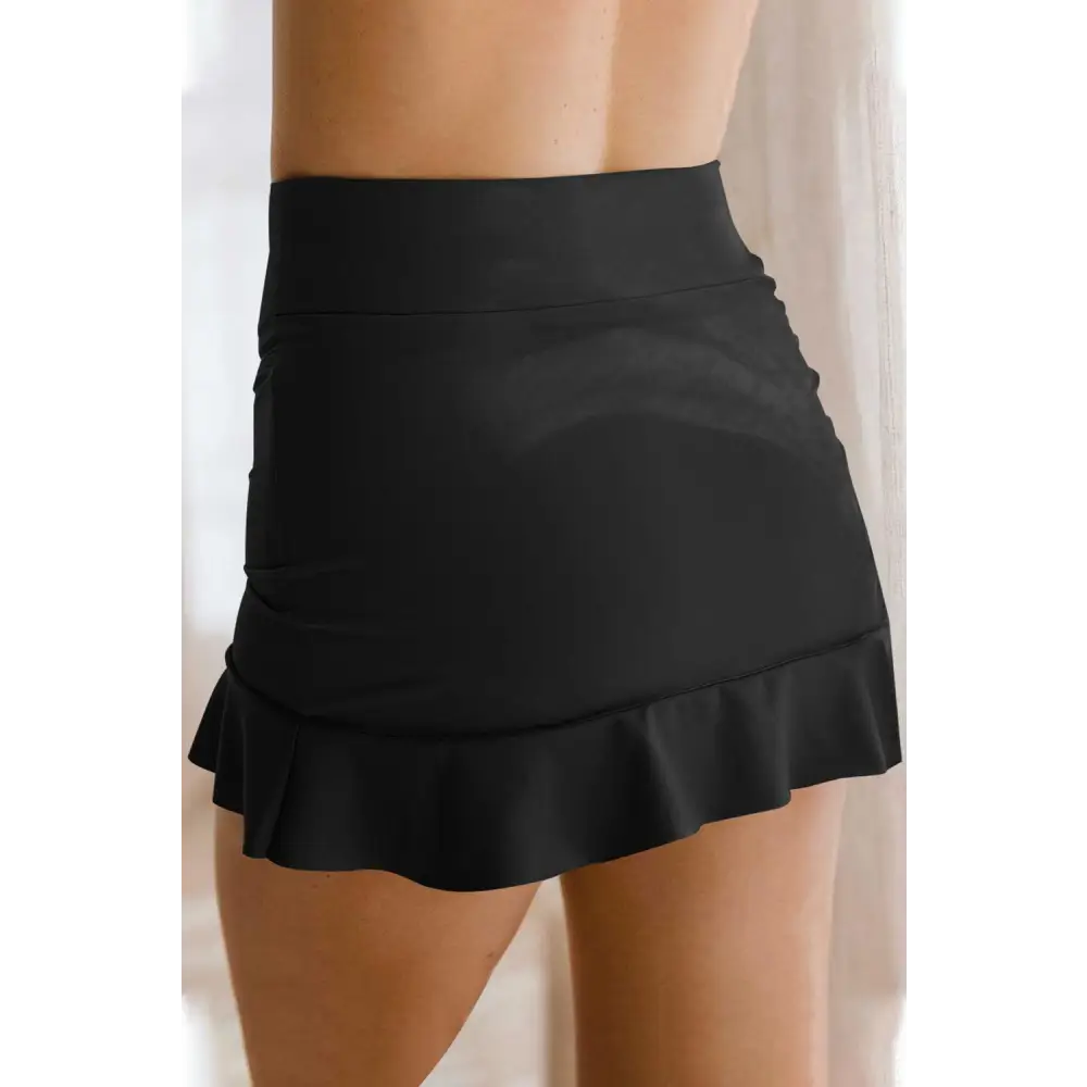 Flirty Ruffle Hem Swim Skort for Beach-Ready Style