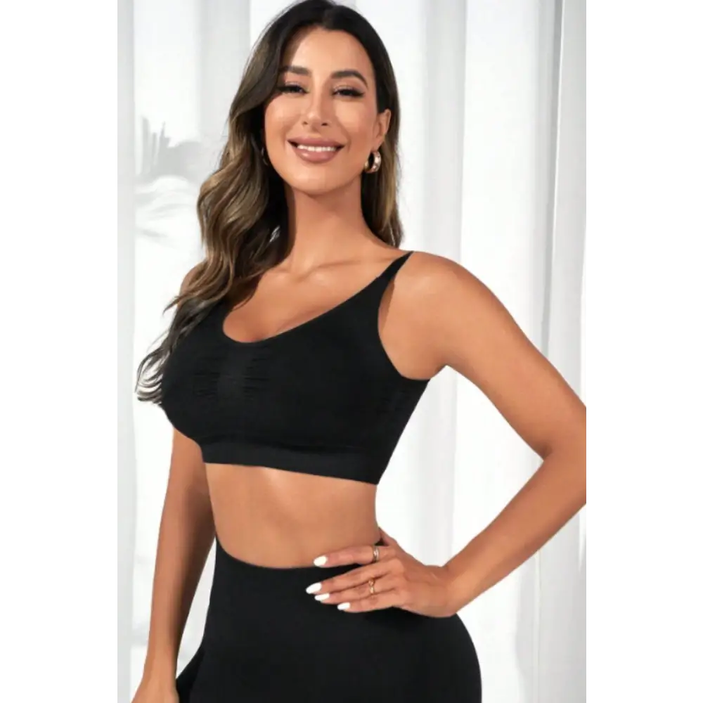 Scoop Neck Cropped Active Bra