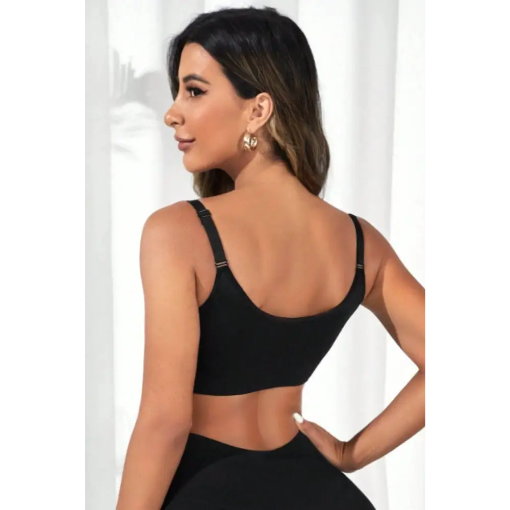 Scoop Neck Cropped Active Bra