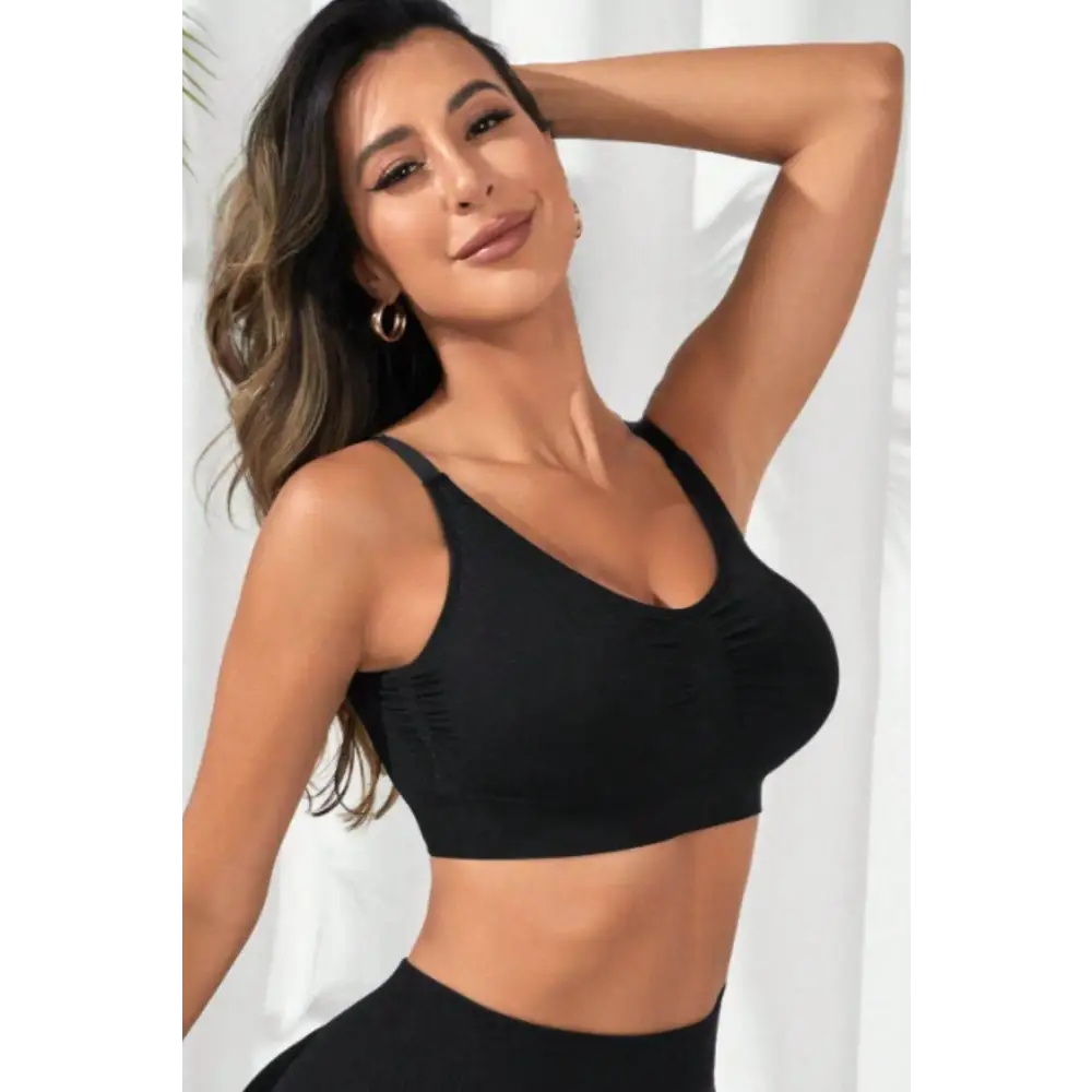 Scoop Neck Cropped Active Bra