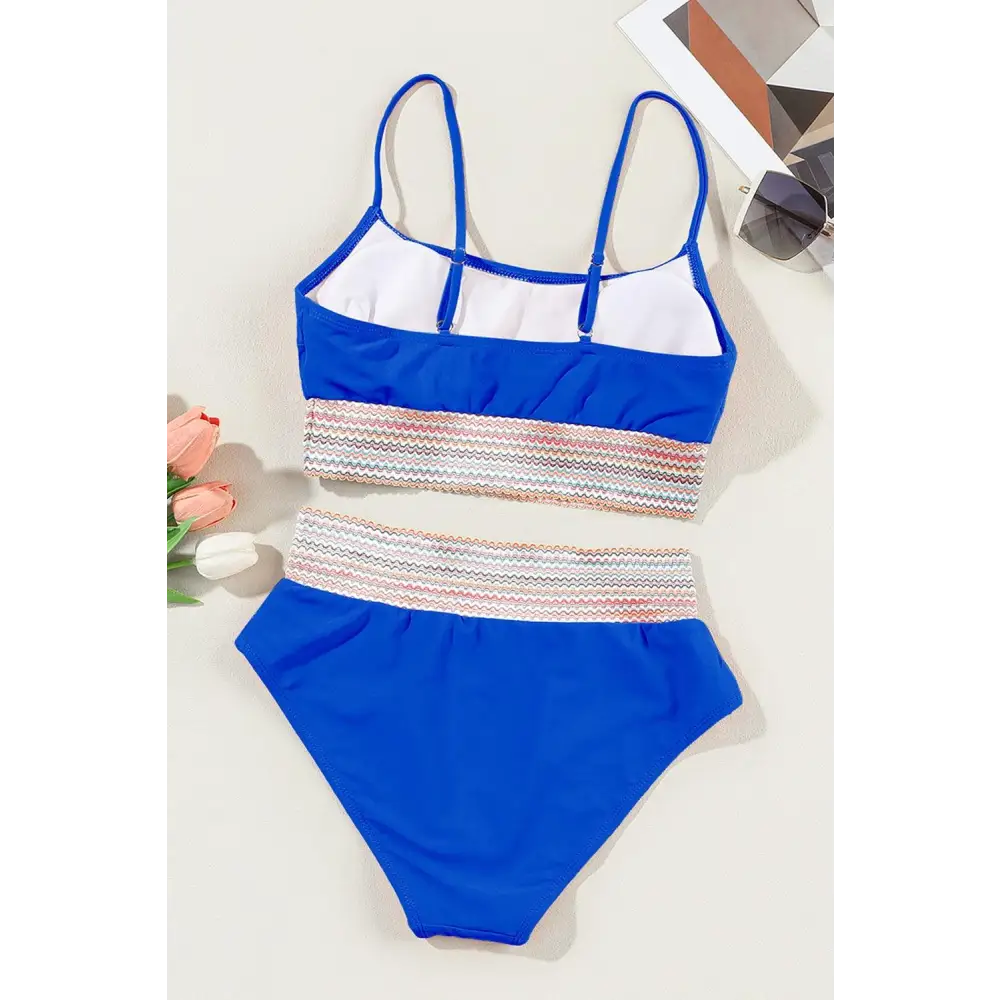 Sizzling Scoop Neck Spaghetti Strap Bikini Set for Summer Fun