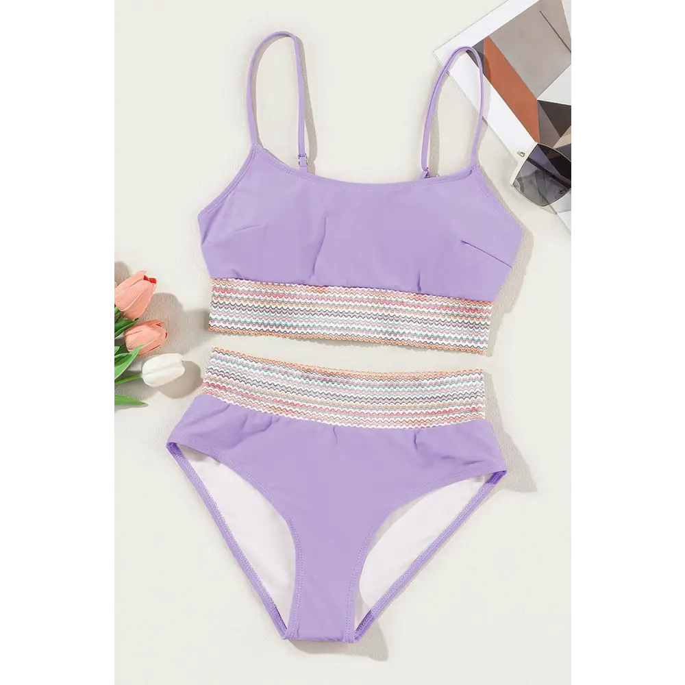 Sizzling Scoop Neck Spaghetti Strap Bikini Set for Summer Fun