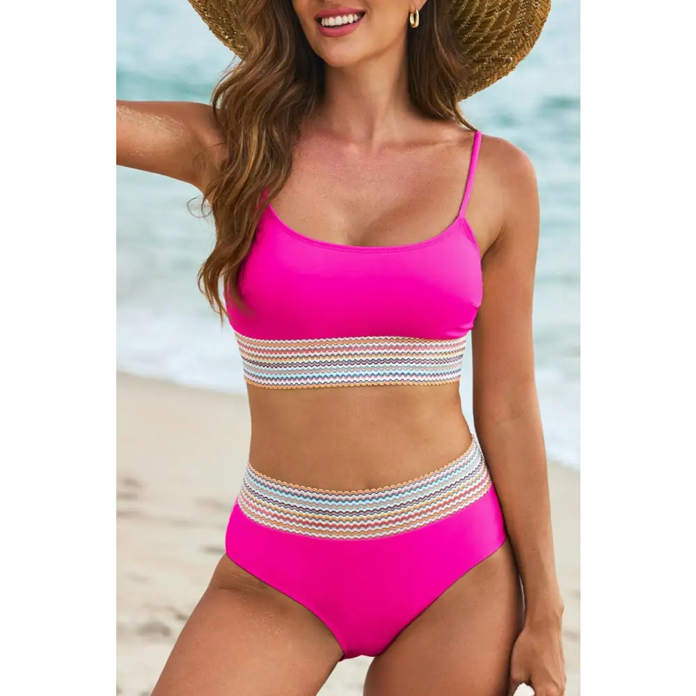 Sizzling Scoop Neck Spaghetti Strap Two-Piece Swim Set