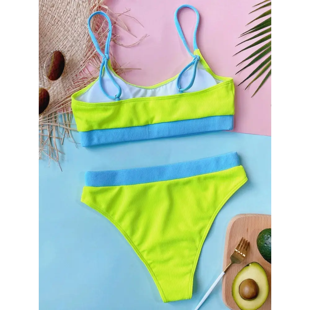 Scoop Neck Spaghetti Strap Two-Piece Swim Set