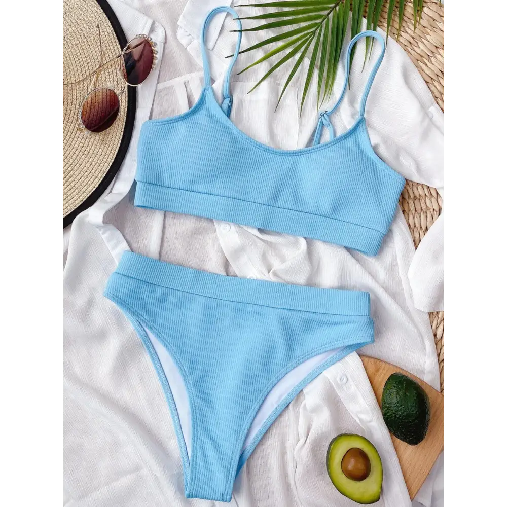 Scoop Neck Spaghetti Strap Two-Piece Swim Set