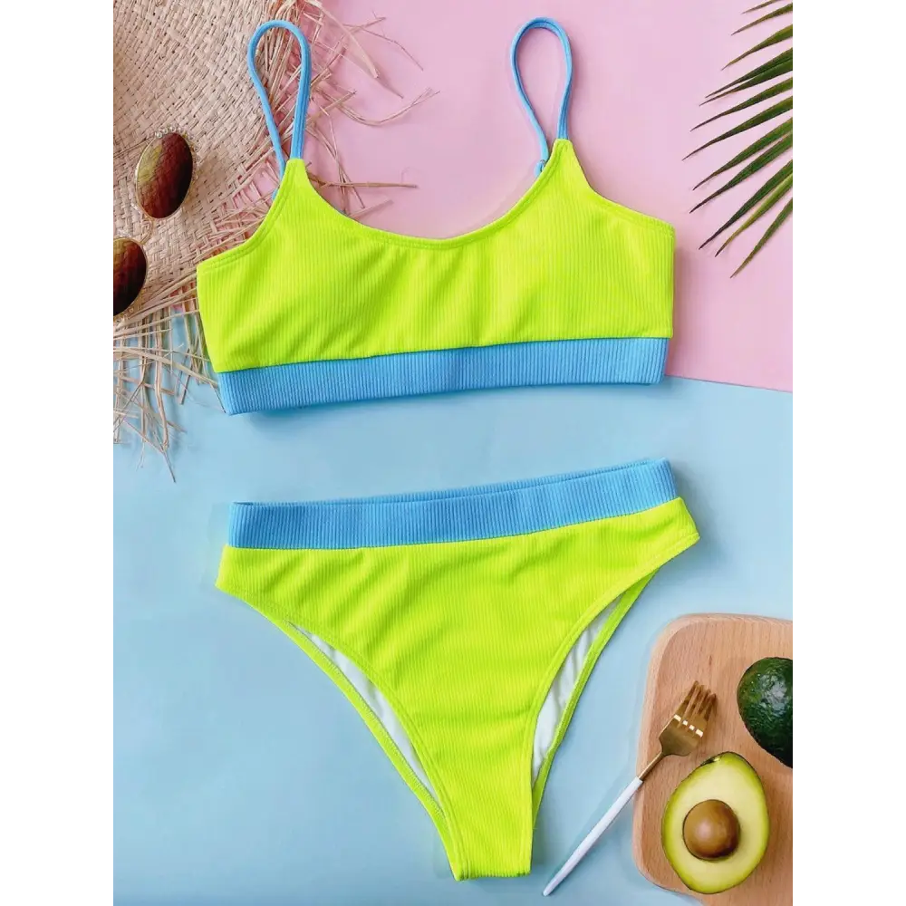 Scoop Neck Spaghetti Strap Two-Piece Swim Set