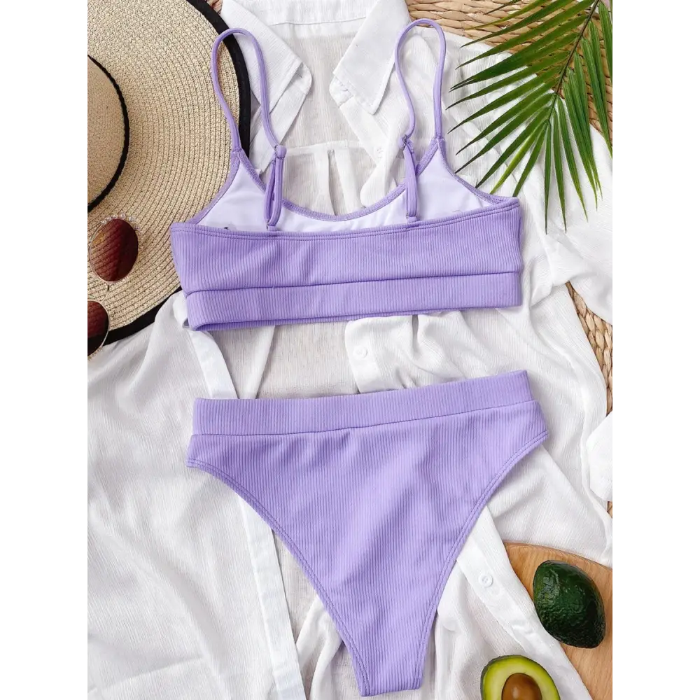 Scoop Neck Spaghetti Strap Two-Piece Swim Set