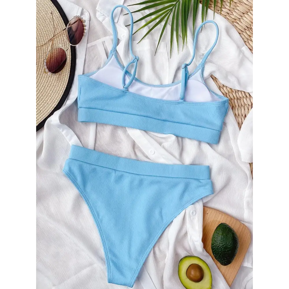 Scoop Neck Spaghetti Strap Two-Piece Swim Set