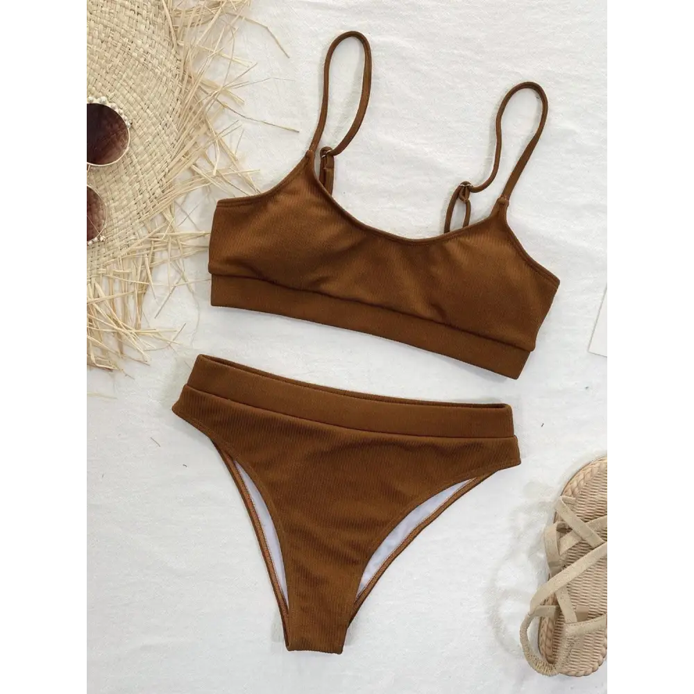 Scoop Neck Spaghetti Strap Two-Piece Swim Set