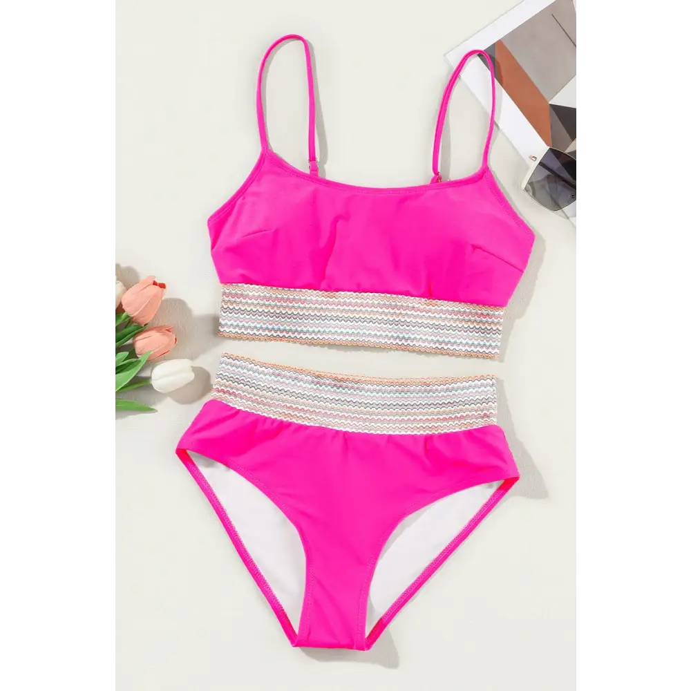 Sizzling Scoop Neck Spaghetti Strap Two-Piece Swim Set