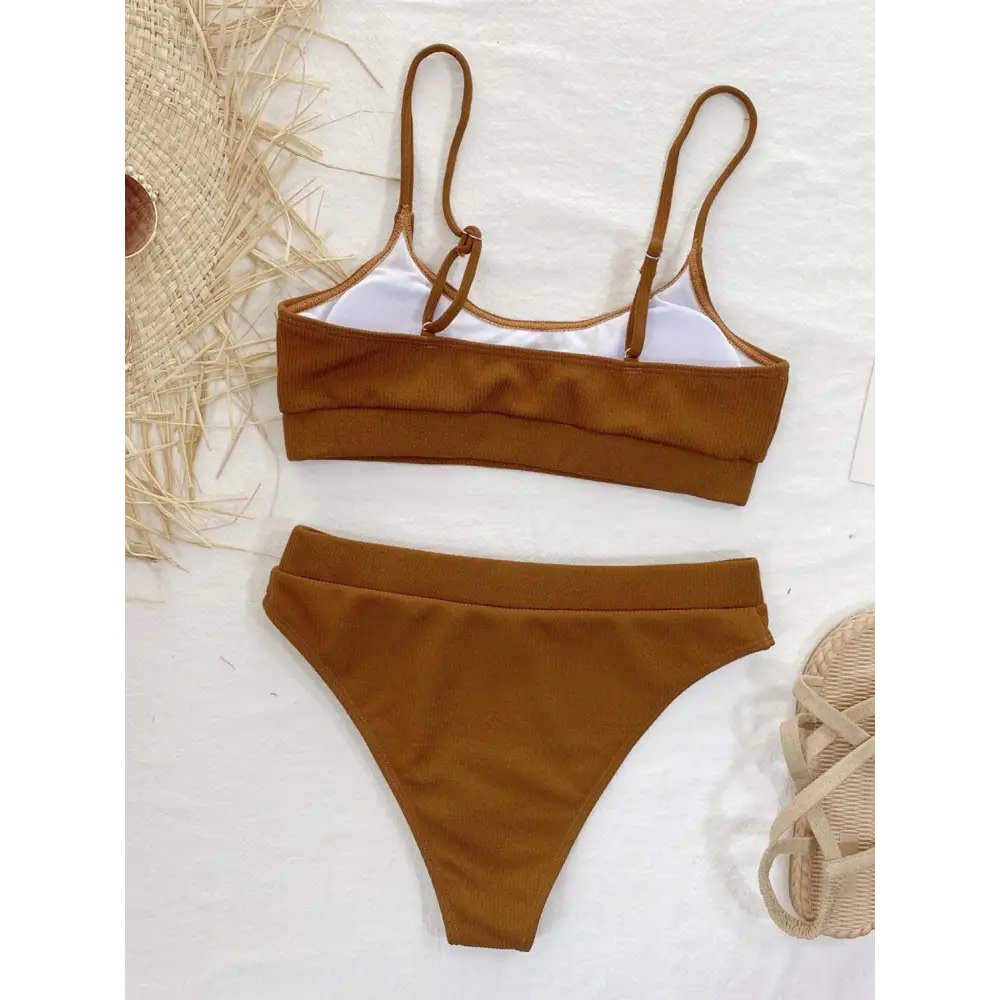 Scoop Neck Spaghetti Strap Two-Piece Swim Set