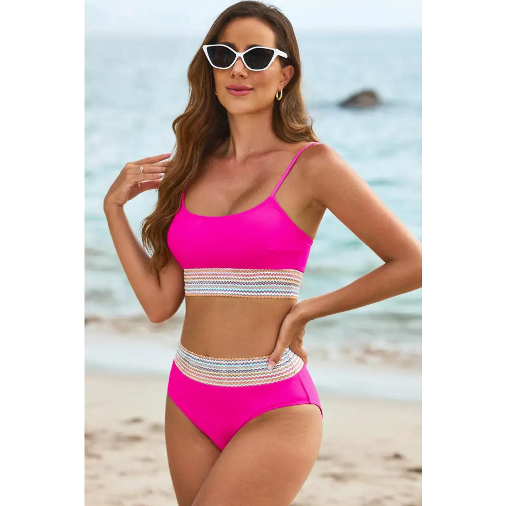 Sizzling Scoop Neck Spaghetti Strap Two-Piece Swim Set