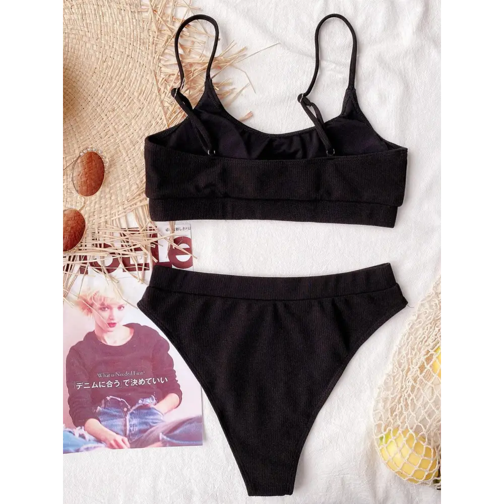 Scoop Neck Spaghetti Strap Two-Piece Swim Set