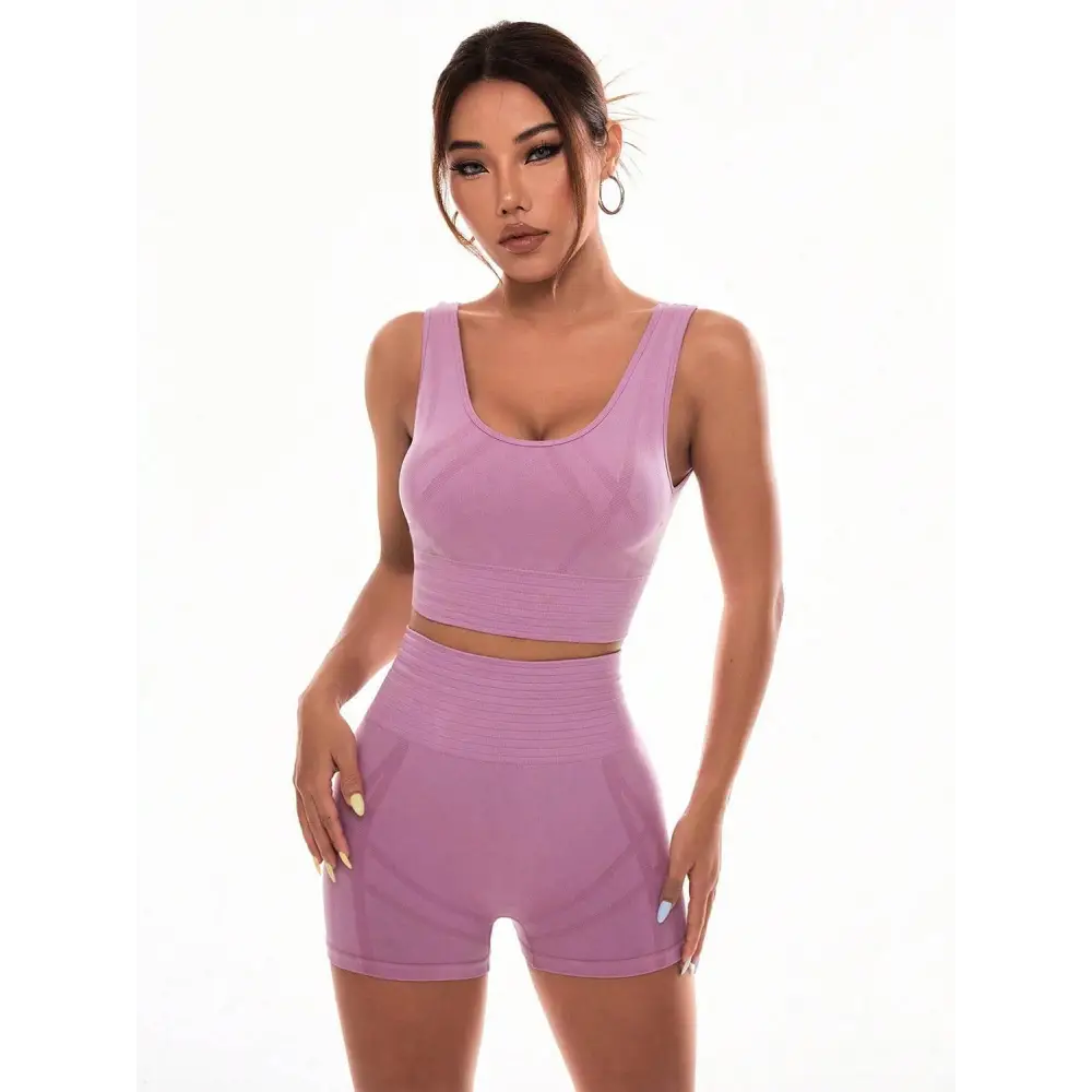 Scoop Neck Wide Strap Top and Shorts Active Set