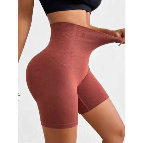 Seamless High Waist Active Shorts - Rust / S - CynthiaMonica CM