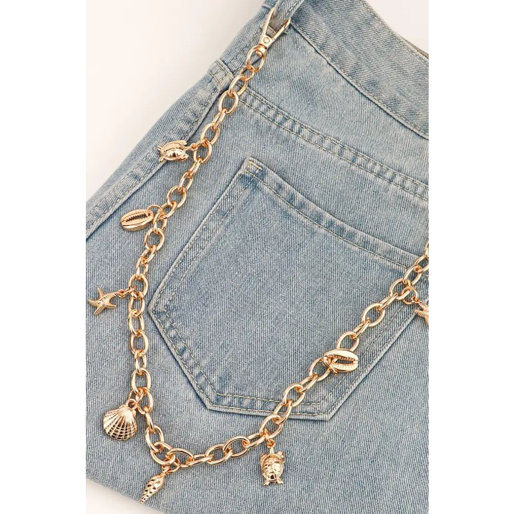 Sea Element Charm Iron Chain Belt