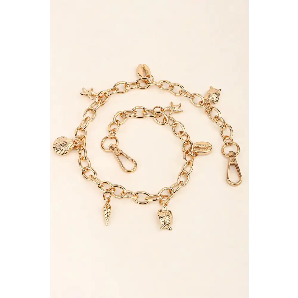 Sea Element Charm Iron Chain Belt