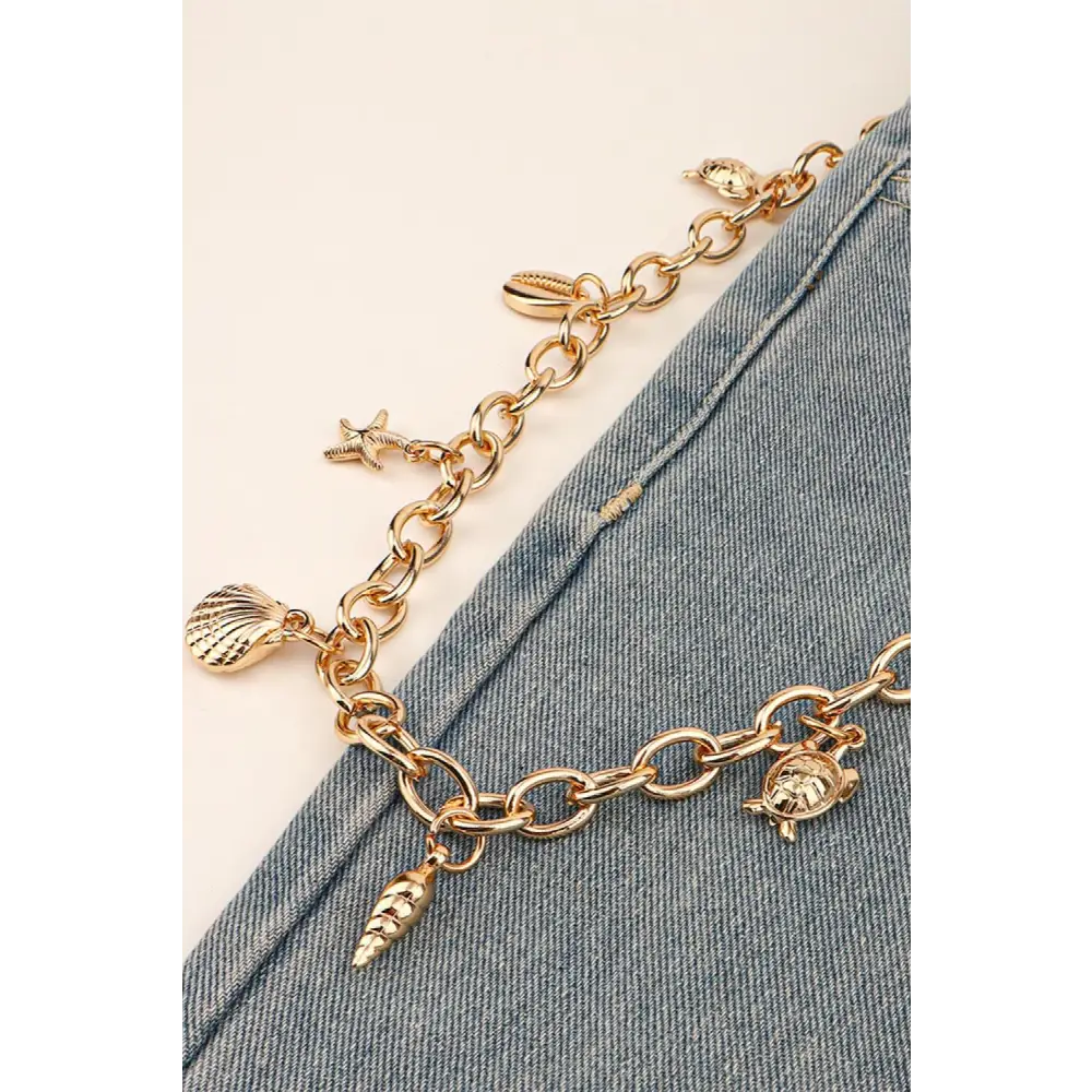 Sea Element Charm Iron Chain Belt