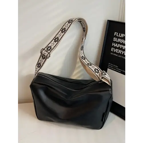 Shimmering Silver Adjustable Strap Crossbody Bag for Effortless Style