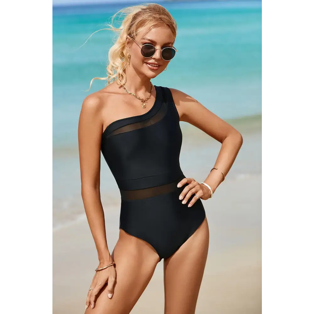 Chic Single Shoulder One Piece Swimwear