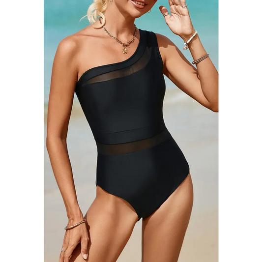 Single Shoulder One-Piece Swimwear - CM Fashion