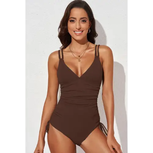 Sizzle in the Synz Tied Cutout Plunge One-Piece Swimsuit