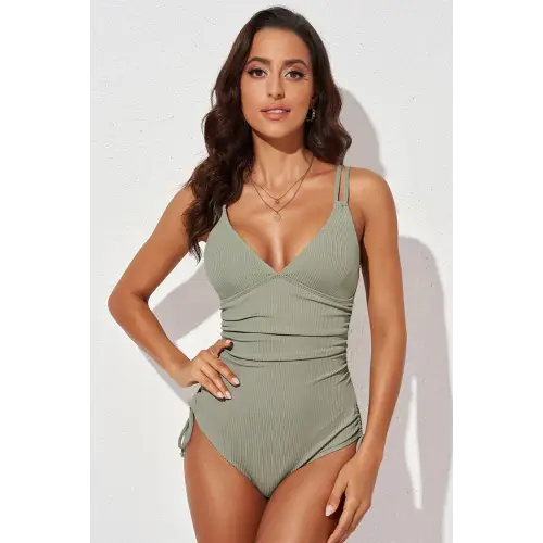 Sizzle in the Synz Tied Cutout Plunge One-Piece Swimsuit