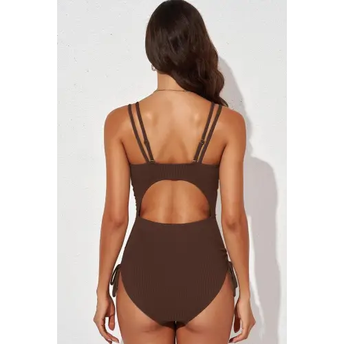 Sizzle in the Synz Tied Cutout Plunge One-Piece Swimsuit