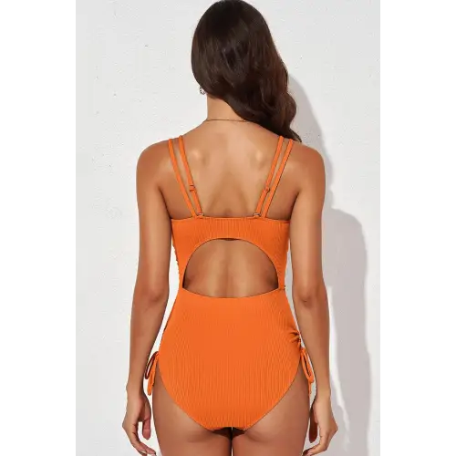 Sizzle in the Synz Tied Cutout Plunge One-Piece Swimsuit