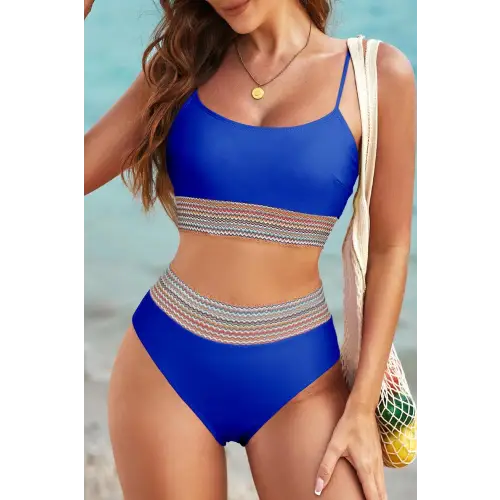 Sizzling Scoop Neck Spaghetti Strap Bikini Set for Summer Fun