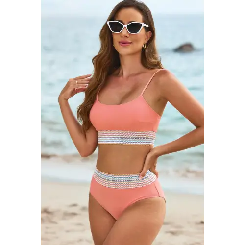 Sizzling Scoop Neck Spaghetti Strap Bikini Set for Summer Fun